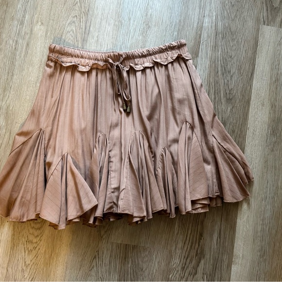 entro | Skirts | Entro Pink Mini Skater Skirt With Ruffled Tie Front ...